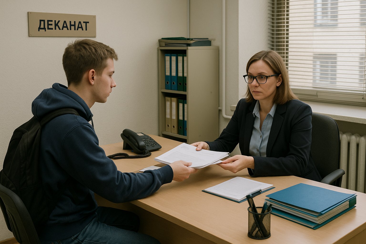 Подача заявления на академическую справку в деканате