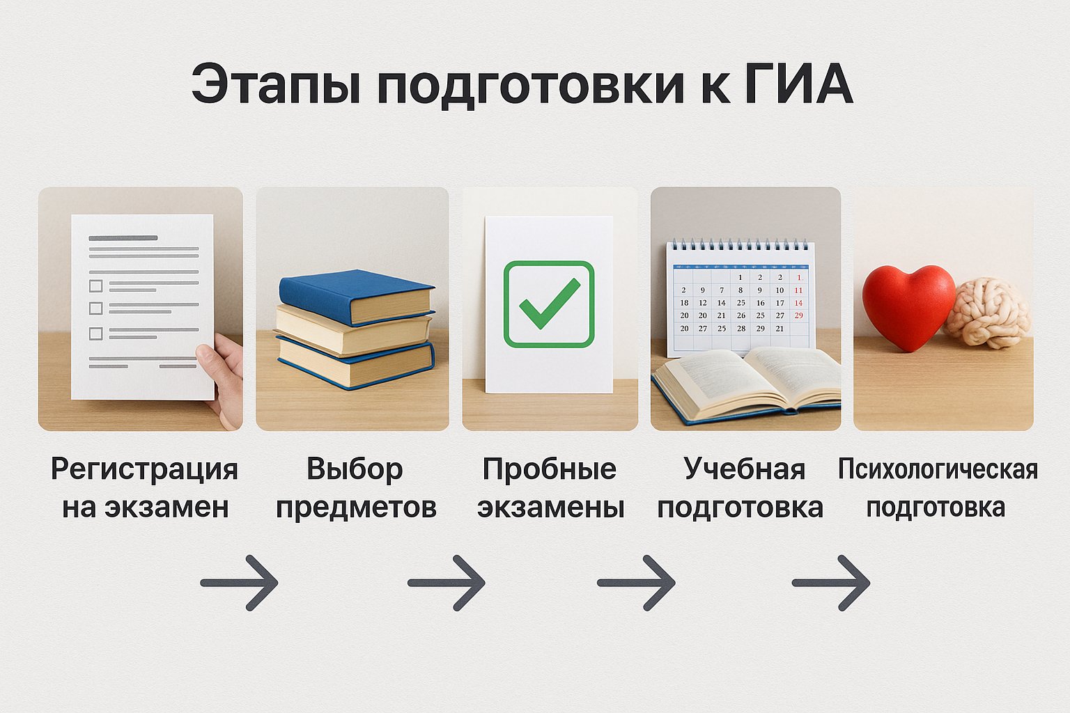 Этапы подготовки к ГИА для школьников