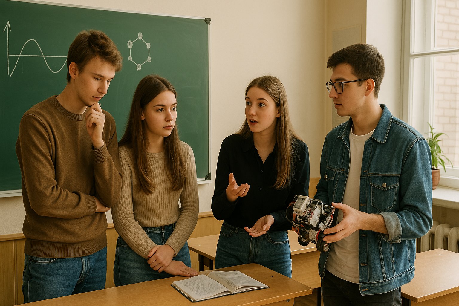 Обсуждение гипотезы проекта школьниками в учебном классе