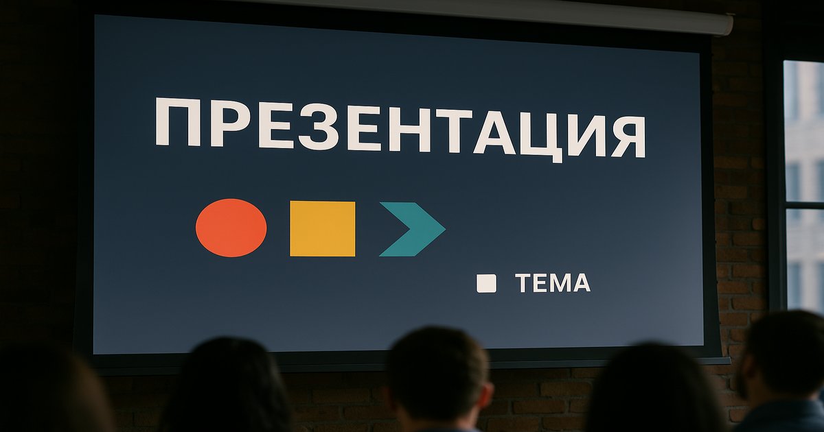 Что такое презентация — слайд с заголовком на экране