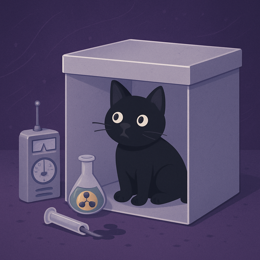 кот шредингера в прозрачной коробке
